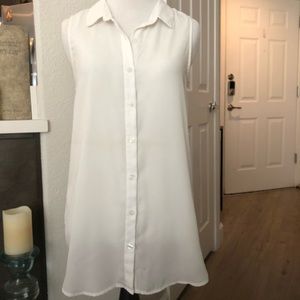 Sheer white sleeveless top